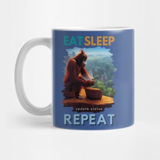 Funny Social Media addict print - Eat, Sleep, update status, repeat Mug